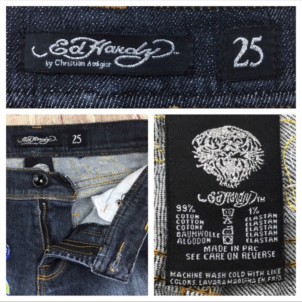- ED HARDY size 25~~LOVE KILLS SLOWLY~~BOOT CUT JEANS